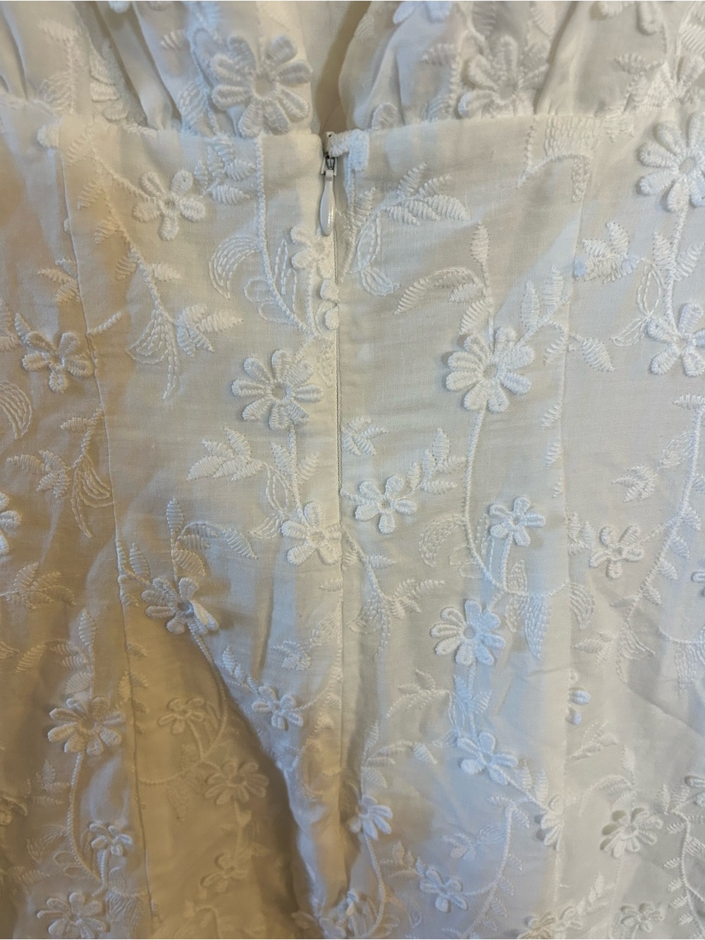 REVOLVE White Embroidered Puff Sleeve Mini Dress - Picture 4 of 4